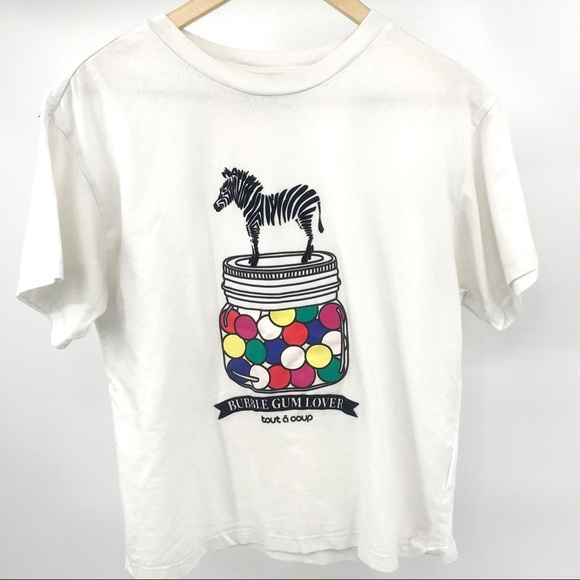 Tout a Coup Bubblegum Lover Multicolor Tee Sz M - Picture 1 of 7